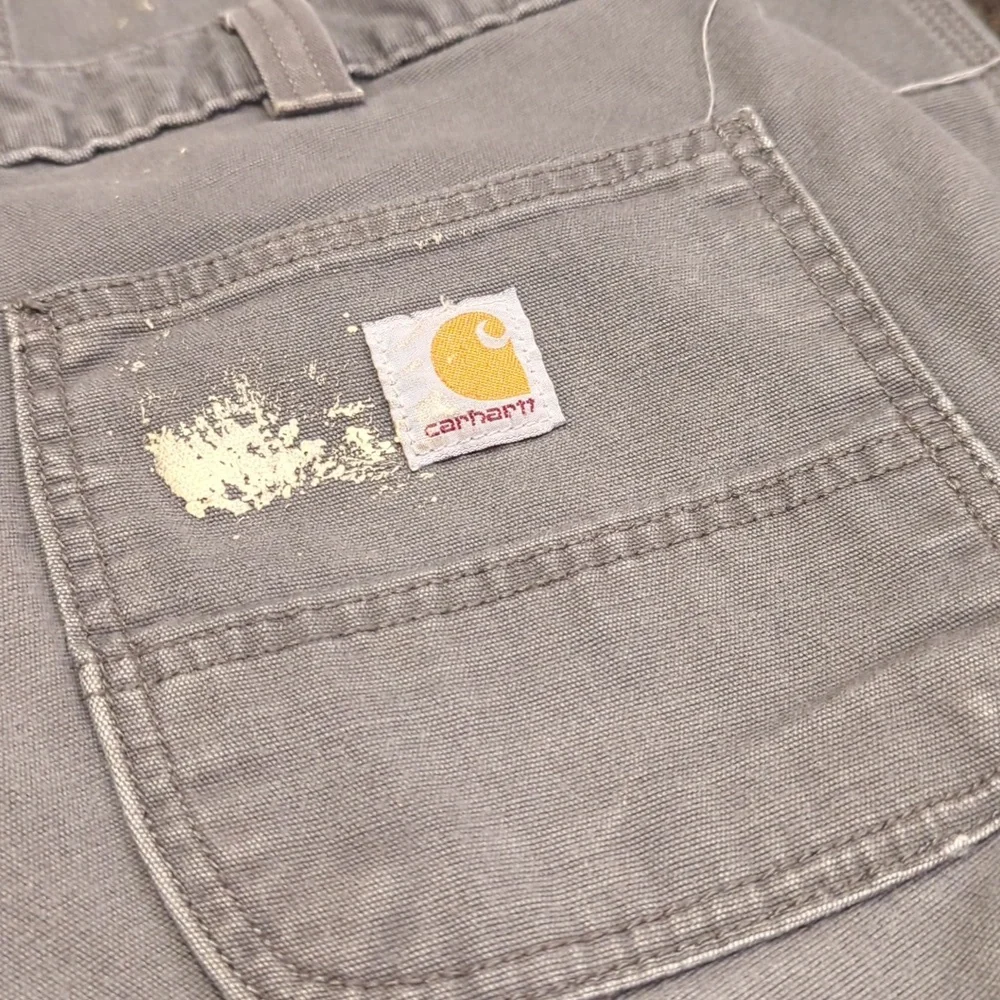 Carhartt Rugged Flex Canvas Work Pant With Caulking And Grease Marks - Picture 11 of 12